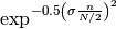 \exp^{-0.5 \left( \sigma\frac{n}{N/2} \right)^2}